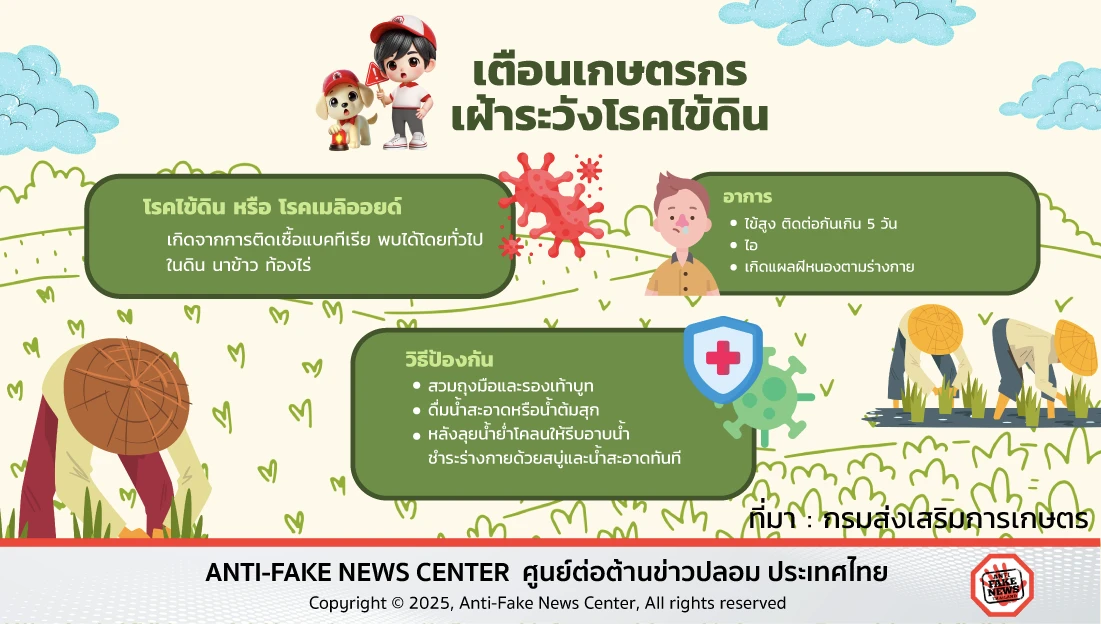 เตือนเกษตรกร เฝ้าระวังโรคไข้ดิน